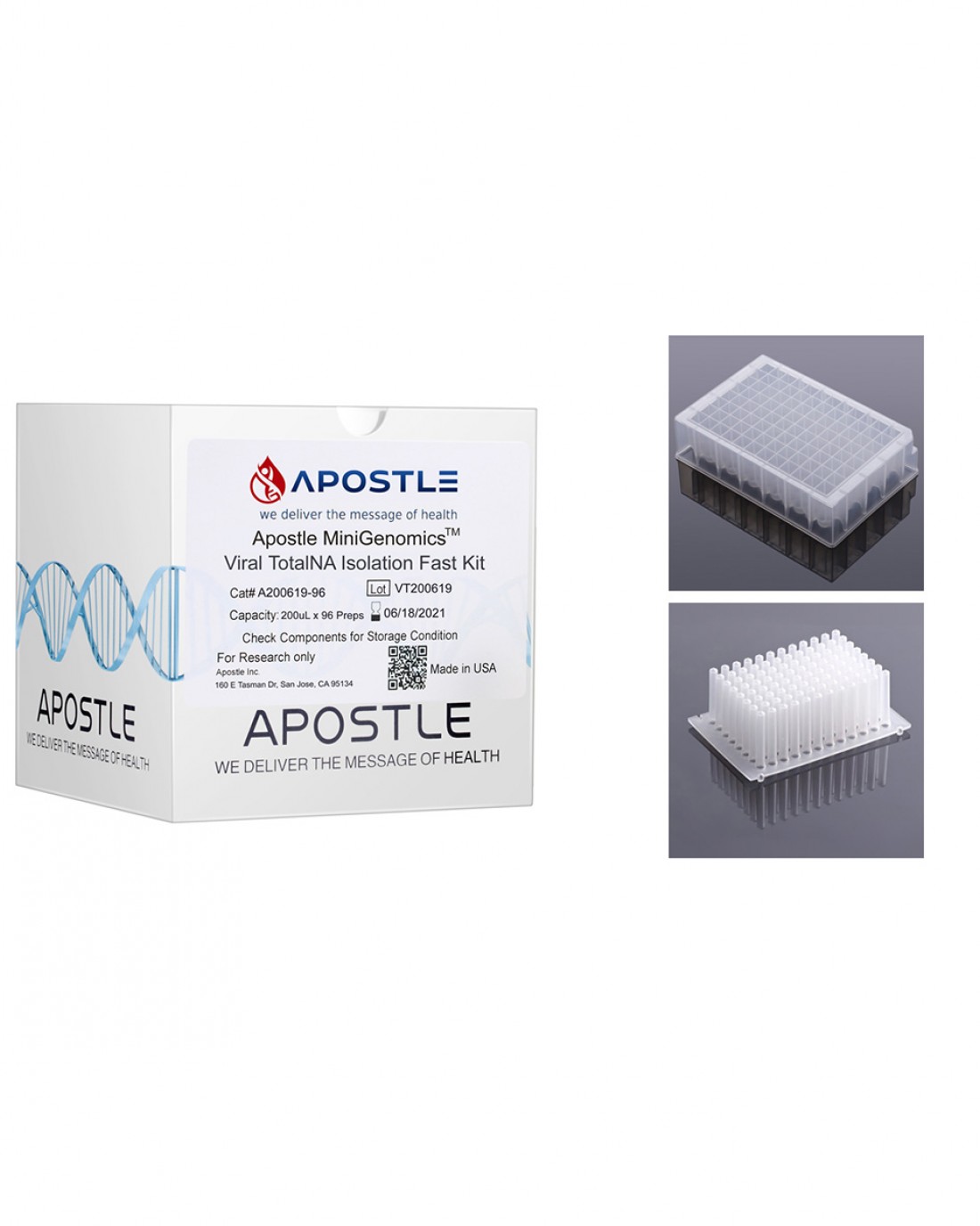 Apostle MiniGenomics Viral Total NA Isolation Kit, with Plates & Tip ...